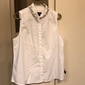 Sleeveless J.Crew dazzle collared shirt.